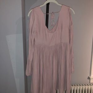 Long sleeve blush pink dress